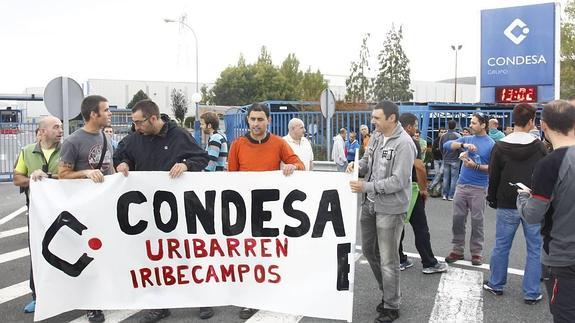 Trabajadores de Condesa, durante un paro el pasado año. 