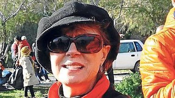 La actriz, en Lesbos. 