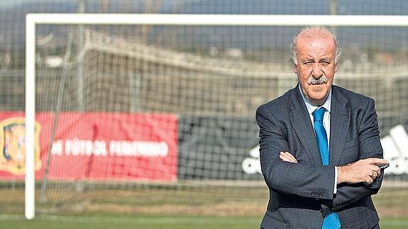 Vicente del Bosque, en uno de los campos de la Ciudad del Fútbol de Las Rozas.