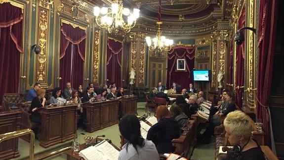 Pleno del Ayuntamiento de Bilbao de este jueves.