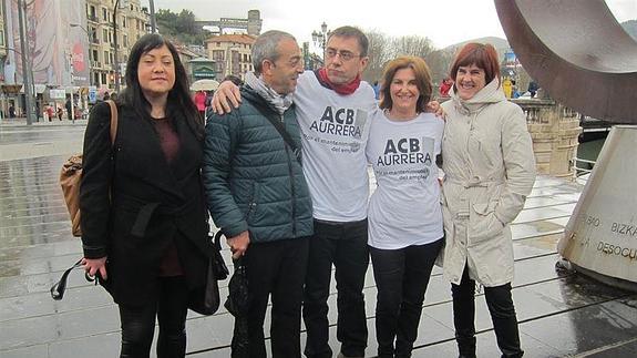 Juan Carlos Monedero, este domingo en Bilbao con Pilar Garrido en un acto de apoyo a la ACB.