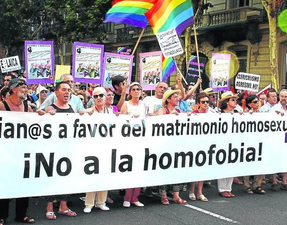 Manifestación de apoyo al matrimonio homosexual. 