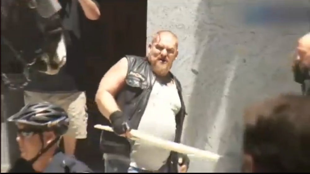 Uno de los participantes en la pelea de Sacramento. 