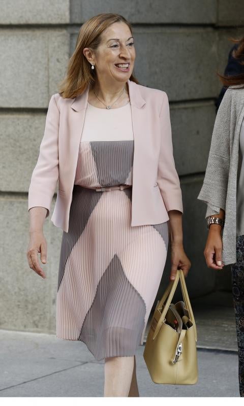 Ana Pastor, esta mañana a su llegada al Congreso. 