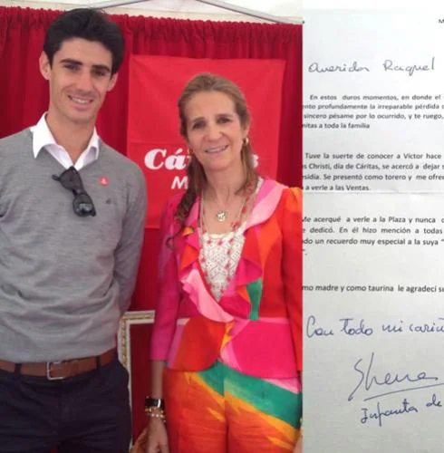 La emotiva carta de la Infanta Elena a la viuda del torero Víctor Barrio