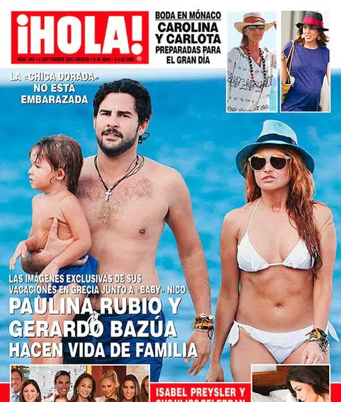 Paulina Rubio y Gerardo Bazúa, en una portada de Hola cuando la pareja pasaba por mejores momentos.