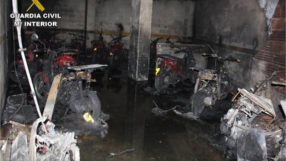 Estado en el que quedaron las motos.