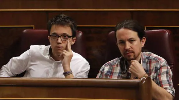 Errejón e Iglesias en el Congreso.