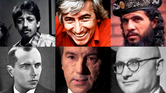 Rostros de las víctimas de algunos de los envenenamientos por cuestiones políticas.