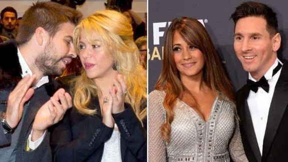 Piqué y Shakira y Antonella Roccuzzo y Messi.