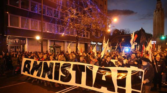 Movilización de los disidentes de Sortu a favor de la amnistía.