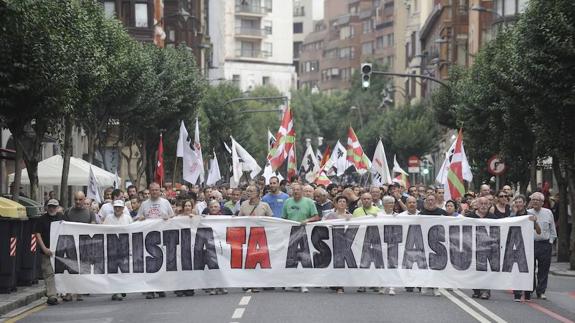 Manifestación por la Amnistía en Bilbao.