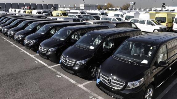 El parking logístico de Mercedes, en Vitoria. 