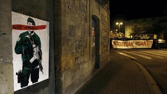 Manifestación en Alsasua en apoyo a los detenidos.