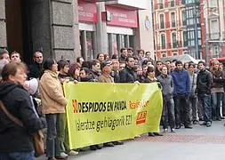 Imagen de la protesta hoy en Bilbao./ M. López