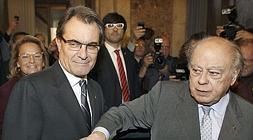 Jordi Pujol con el presidente de la Generalitat, Artur Mas. /Efe
