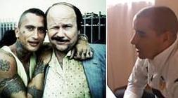 'El Batu', con Santiago Segura en Torrente 4. A la derecha, John Cobra despide al joven fallecido. /SSantiagosegura | Youtube