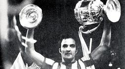 Iñaki Sáez celebra la victoria (Junio 1973).