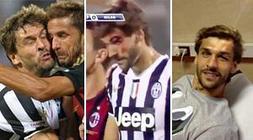 Llorente sufrió una brecha en la ceja izquierda.