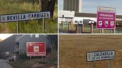 Algunos carteles con los curioso nombres de los pueblos