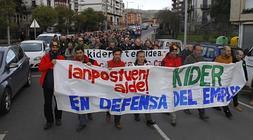 Trabajadores de Kider se manfiestan el pasado diciembre en Amurrio./ E. C.