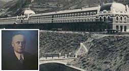 Estación de Canfranc y retrato de Hormaeche.