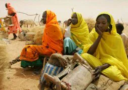 ESPERA. En Jugu Jugo, al norte de Darfur, no funcionan tres de los cuatro pozos de agua. / AFP