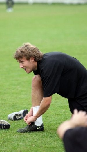 Aketxe, en el entrenamiento de ayer en Galindo ::
MIREYA LÓPEZ