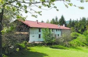 El atropello se produjo en el lateral del caserío Argoin, en la vivienda central, donde reside la familia de Aimar. ::                             PEÑALBA