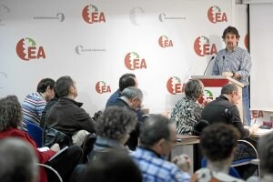 Urizar, en la asamblea nacional que EA ha celebrado esta semana. /Efe