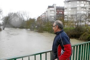 El caudal del Zadorra a su paso por Abetxuko bajó ayer. /E. Argote