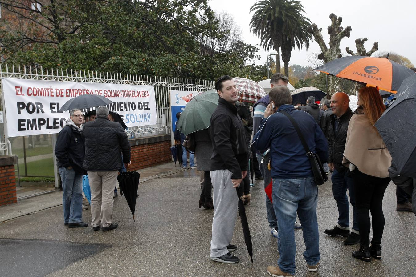 Concentración de los trabajadores de Solvay