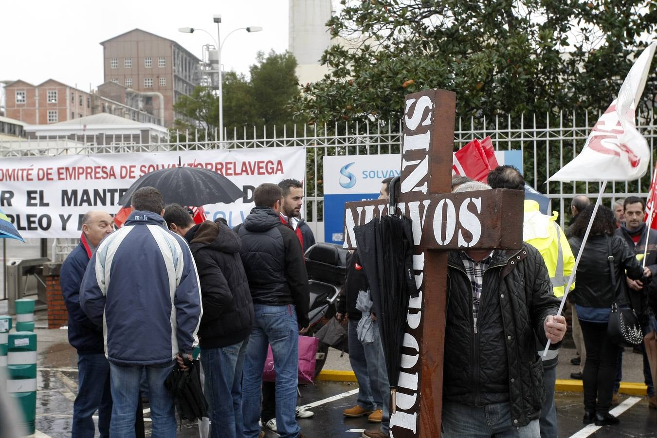 Concentración de los trabajadores de Solvay