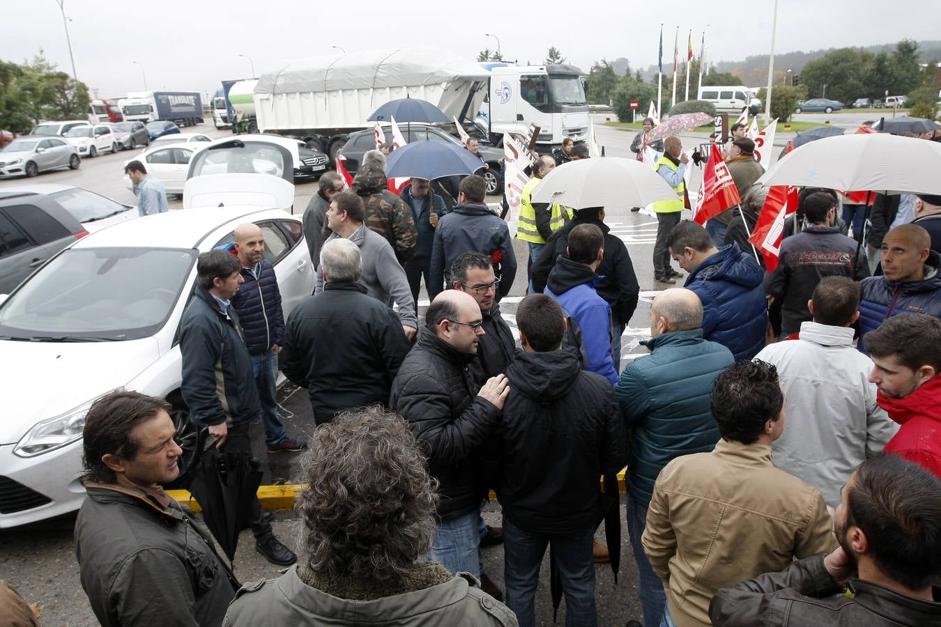 Concentración de los trabajadores de Solvay
