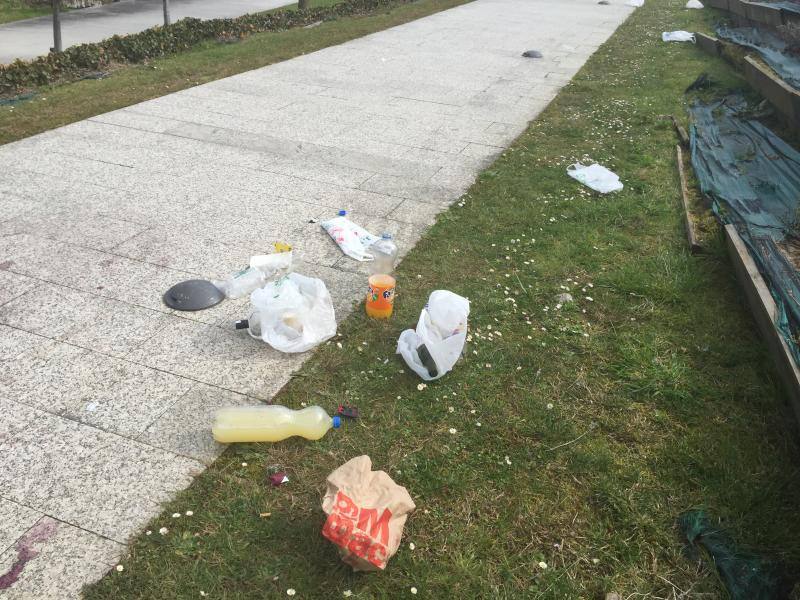 Restos del &#039;macrobotellón&#039; en Las Llamas