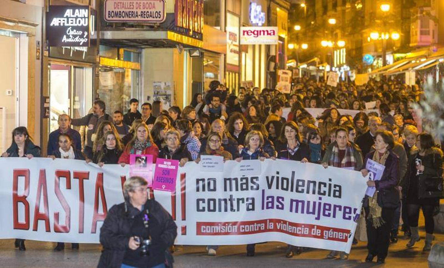 Manifestación contra la violencia machista, este viernes en Santander