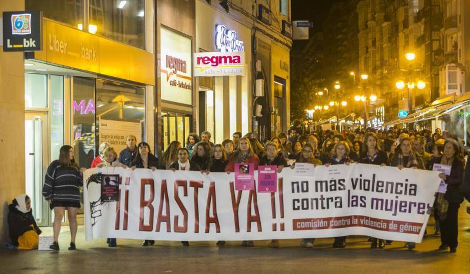Manifestación contra la violencia machista, este viernes en Santander