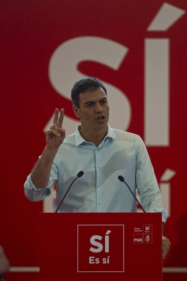 Mitin del PSOE con Pedro Sánchez, en el Paraninfo de la UC