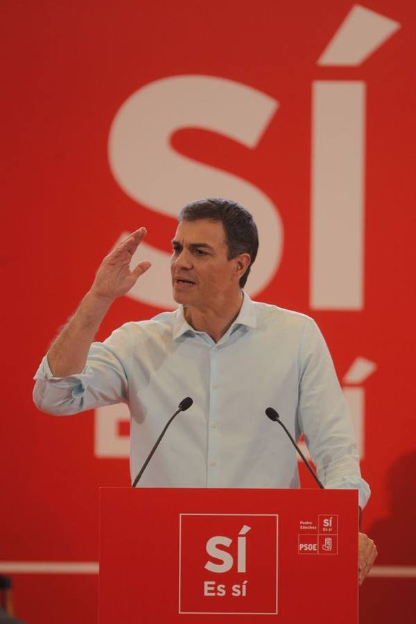 Mitin del PSOE con Pedro Sánchez, en el Paraninfo de la UC