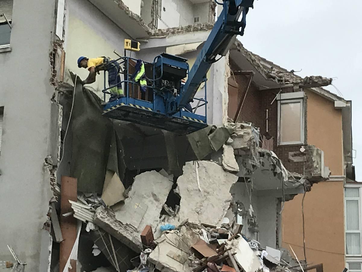 El número 57 de la calle del Sol depués del derrumbe de este martes