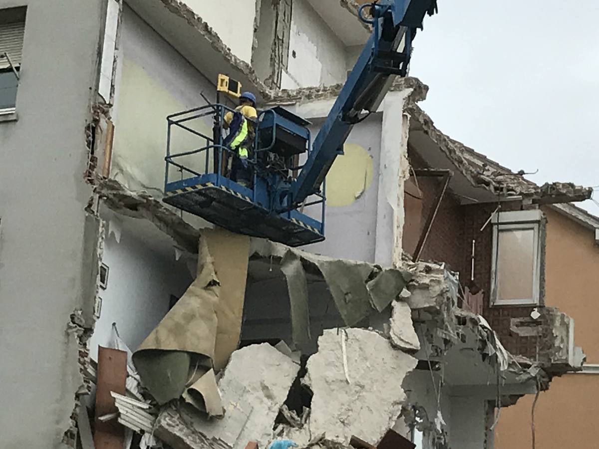 El número 57 de la calle del Sol depués del derrumbe de este martes