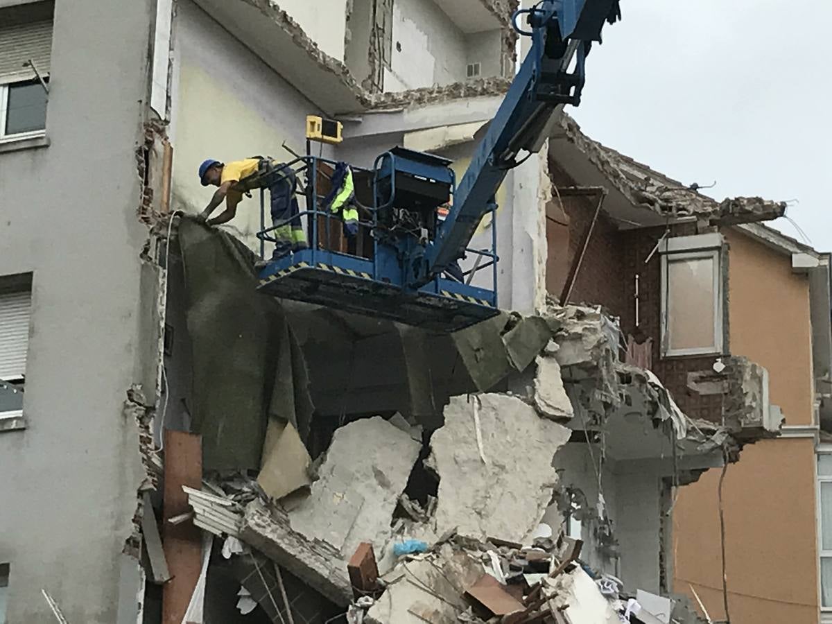 El número 57 de la calle del Sol depués del derrumbe de este martes