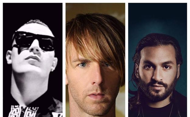 De izquierda a derecha, DJ Snake, Richie Hawtin y Steve Angello.