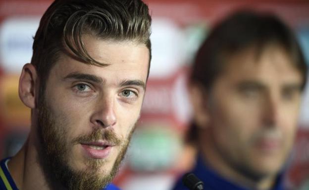 David de Gea atiende a los medios. 