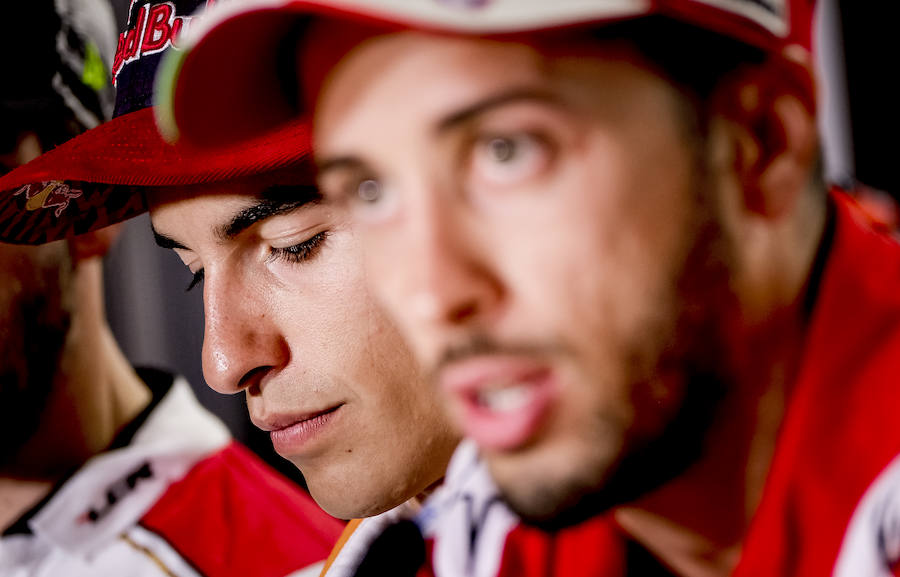 Marc Márquez, junto a Andrea Dovizioso. 