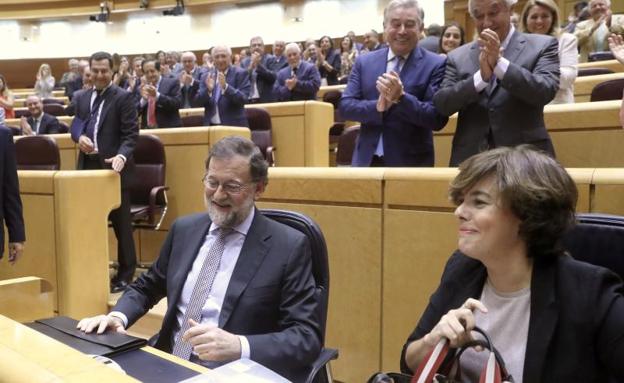Rajoy en la sesión de control del Senado.