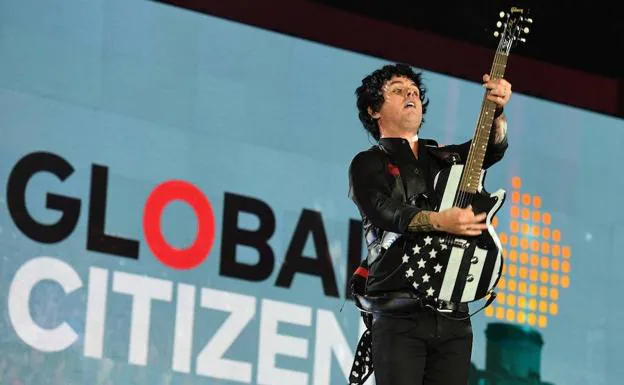 Billie Joe Armstrong, cantante de Green Day, durante el Global Citizen.