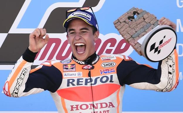 Marc Márquez, en el podio.