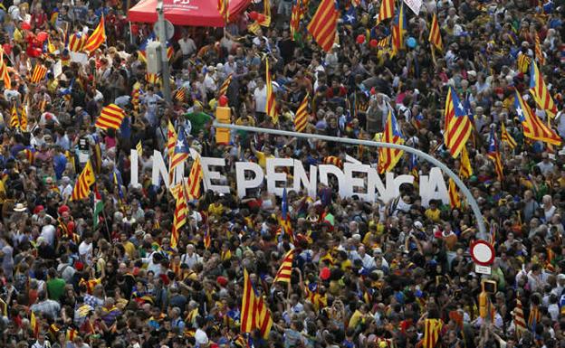 Manifestación por independentista en Barcelona. 