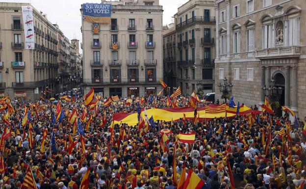 Manifestantes en Barcelona.